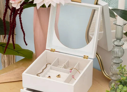 Caja de joyería de madera blanca "Wild", 20x20cm - 206166