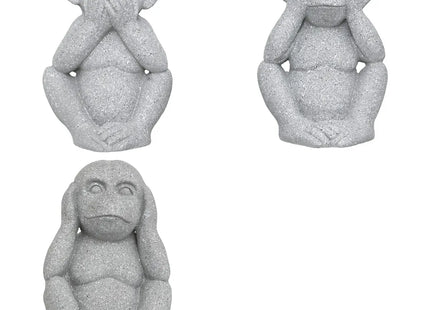Set de 3 estatuilla de mono para exterior "Sohel" gris A42cm - 206200