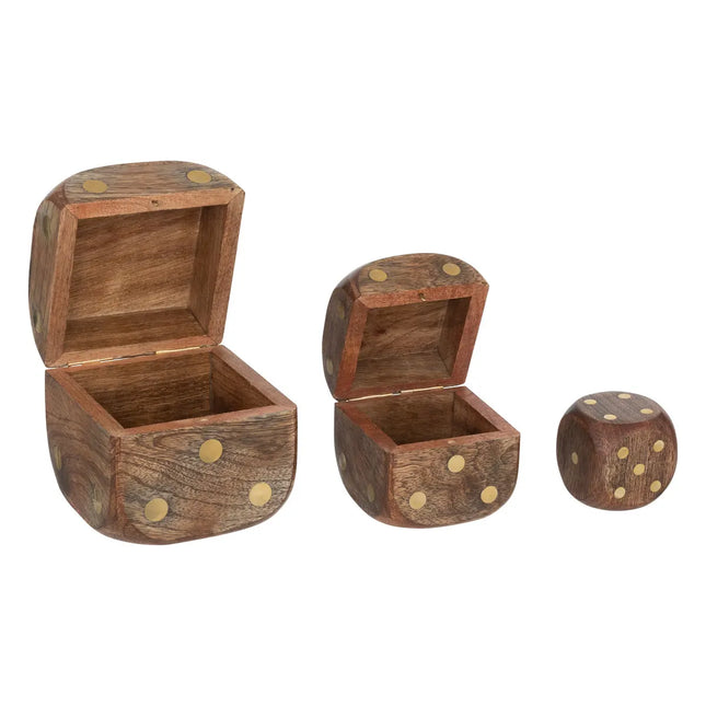 3 dados decorativos "Roger" mango 10x10x10cm - 206216