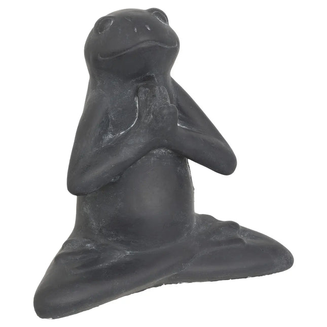 Estatuilla de rana para exterior "Lia Grey" A18cm en cemento - 206232