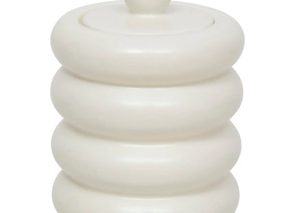 Caja decorativa "Mike" cerámica blanca 14,7 x 11,2 cm - 206242