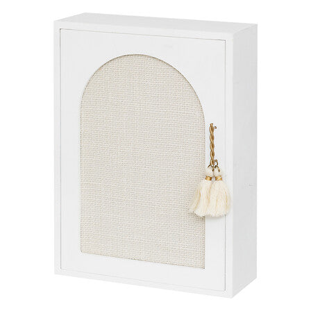 Caja de llaves espejo "Wild Romance" 28x20cm MDF blanco - 206425