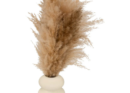 Arreglo floral con jarrón "Glen" de cerámica blanca A44cm - 206532