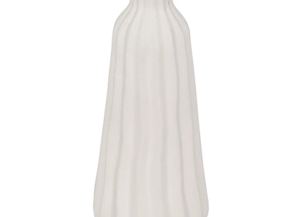 Jarrón acanalado "Fernan" cerámica blanca A30cm - 206578
