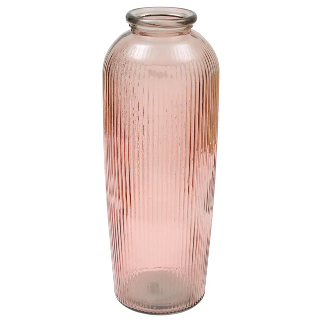 Jarrón "Luz" vidrio reciclado rosa A72cm - 206593C