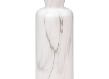 Jarrón de cerámica con efecto mármol "Sao", blanco y negro, 30 cm de altura - 206606