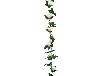 Guirnalda de rosas artificiales "Naki" blancas A230cm - 206629