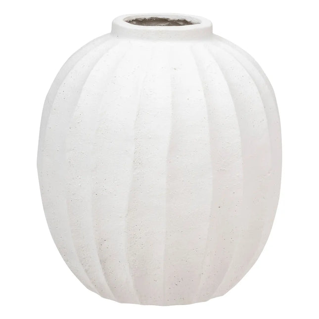 Jarrón esférico de cerámica blanca "Amia" A44,5cm - 206633