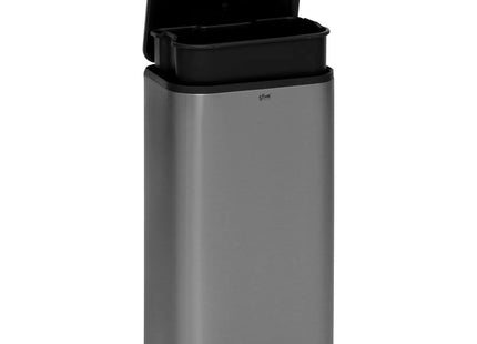 Basurero de cierre suave 30L en acabado acero inoxidable mate - 206744