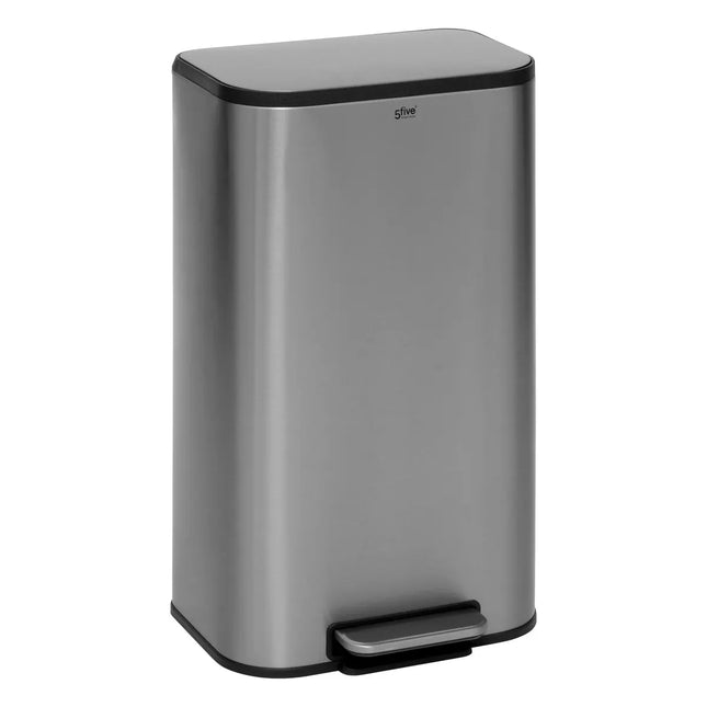 Basurero de cierre suave 30L en acabado acero inoxidable mate - 206744