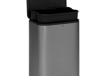 Basurero de cierre suave 50L en acabado acero inoxidable mate - 206745