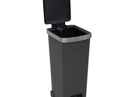 Basurero de pedal y rueda, 45 litros, gris A70cm - 206764