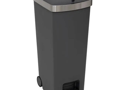 Basurero de pedal y rueda, 45 litros, gris A70cm - 206764