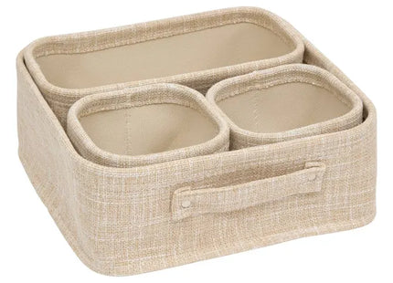 Juego de 4 cestas color beige - 206998