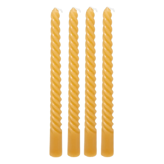 4 velas amarillas "Twist Many" de 180gr - 207036B