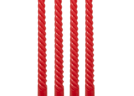 4 velas rojas "Twist Many" de 180gr - 207036D