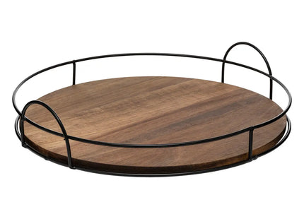 Bandeja de acacia marrón "Twisted lime" D34cm - 207101