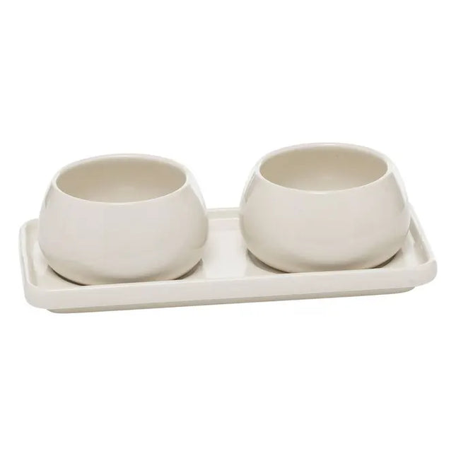 Set de aperitivos blanco "Nora" de 3 piezas - 207119