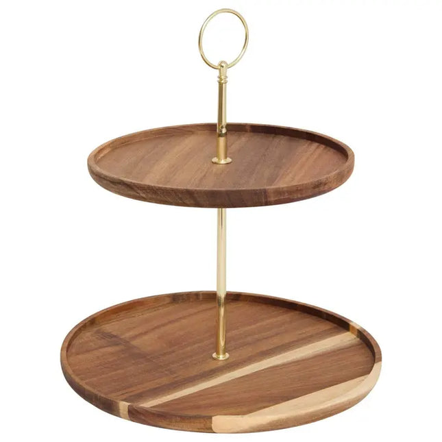 Bandeja de servir "Mina" marrón, 25 cm de diámetro x 29,7 cm de alto - 207196