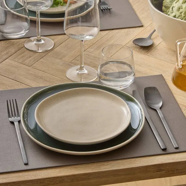 Plato de postre "Wonja" color crema 20,6 x 20 x 1,8 cm - 207232C