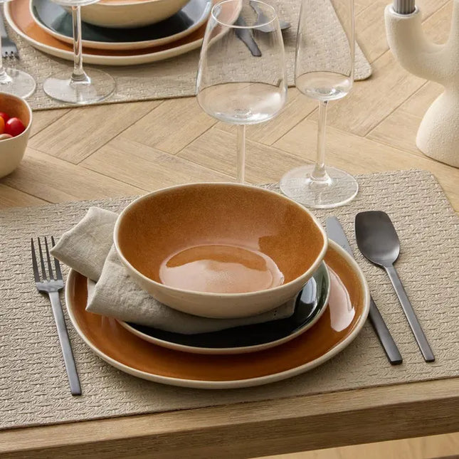 Plato "Wonja" hondo ocre D19cm -  207233A