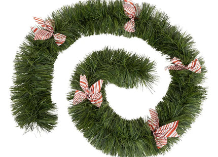 Guirnalda de boa con lazo rosa de 20 cm x 2,7 m con pliegues - 207403