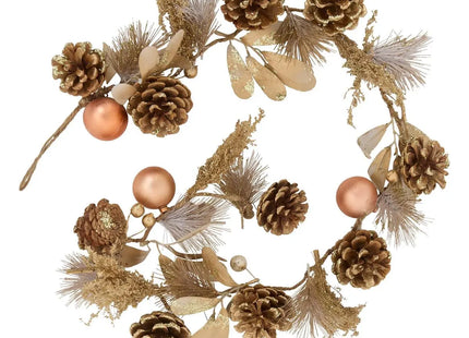 Guirnalda de manzana de pan y hojas secas 1 m dorado - 207423