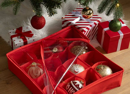 Caja de almacenamiento para 16 bolas D.10cm poliéster rojo - 207457