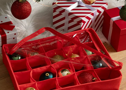 Caja de almacenamiento para 20 bolas D.7,5cm poliéster rojo - 207458