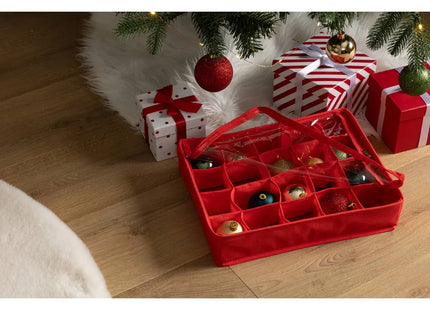 Caja de almacenamiento para 20 bolas D.7,5cm poliéster rojo - 207458