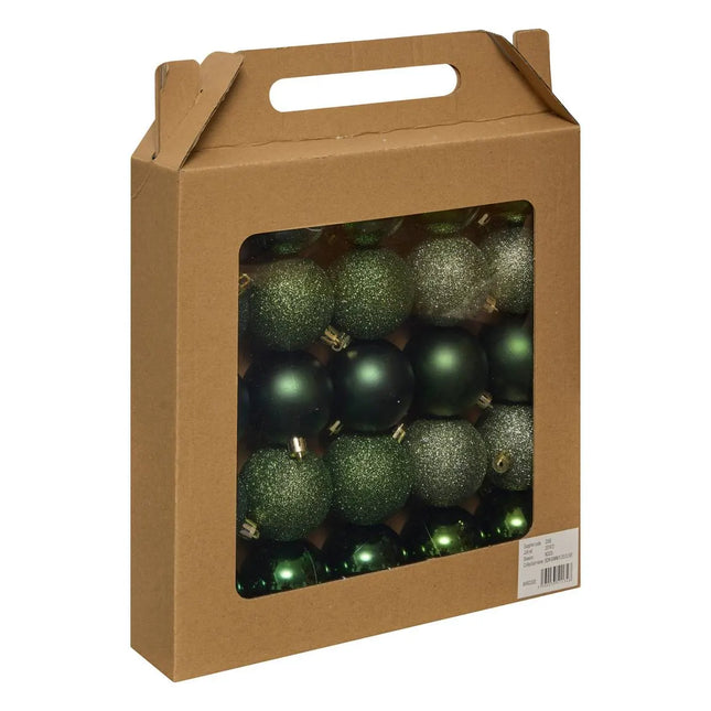 Set de 25 bolas D6cm de poliestireno reciclado color verde oliva - 207472