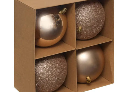 Juego de 4 bolas navideñas D.10cm de poliestireno reciclado color nude - 207483