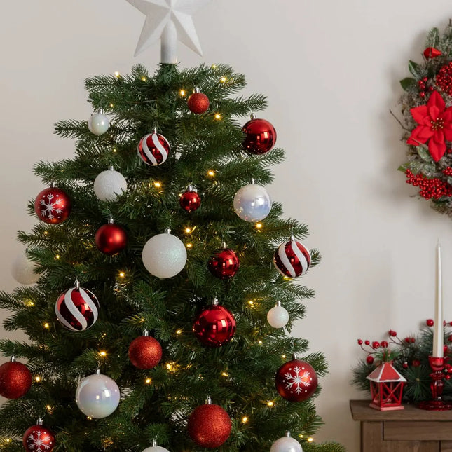 Juego de 60 bolas de poliestireno surtidas de color rojo