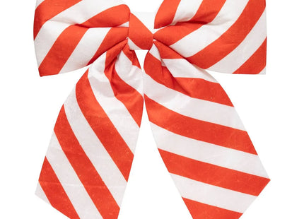 Lazo decorativo rayas 46x38cm rojo y blanco - 207609