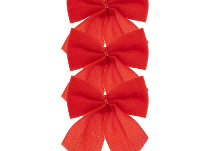 Juego de 3 lazos decorativos de terciopelo 9x10cm color rojo - 207616