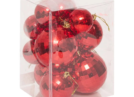 Bolas navideñas efecto espejo x14  rojo - 207623
