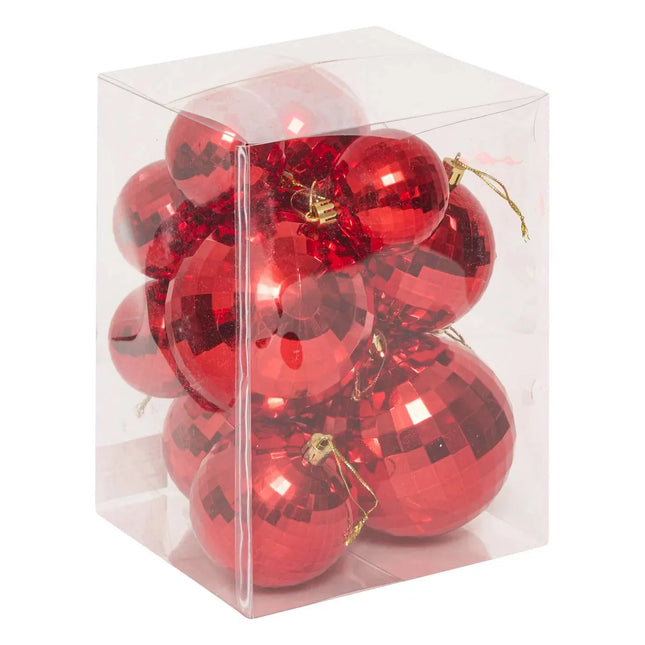 Bolas navideñas efecto espejo x14  rojo - 207623