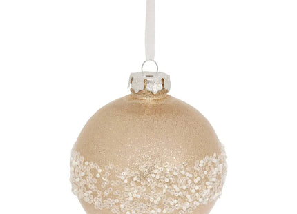 Bola de perla con lentejuelas D10cm dorada - 207648