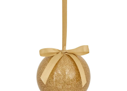 Bola navideña lisa de papel dorado de 7,5 cm - 207681