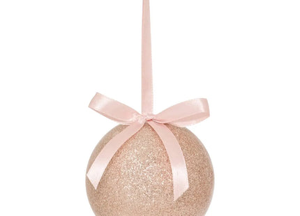 Bola navideña lisa de papel rosa de 7,5 cm - 207683