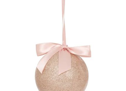 Bola navideña lisa de papel rosa de 9 cm - 207684