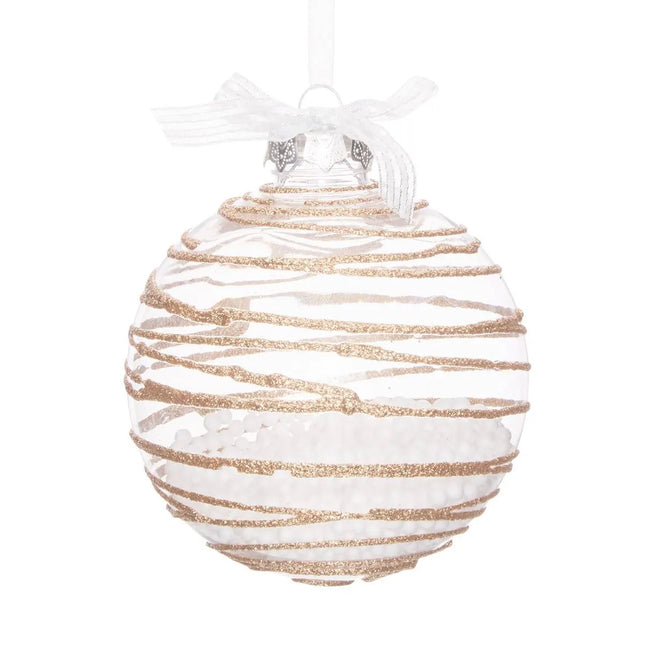 Bola navideña de poliestireno D10cm blanco surtido - 207705