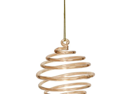 Bola navideña de cristal espiral de 8 cm de diámetro en bronce - 207737