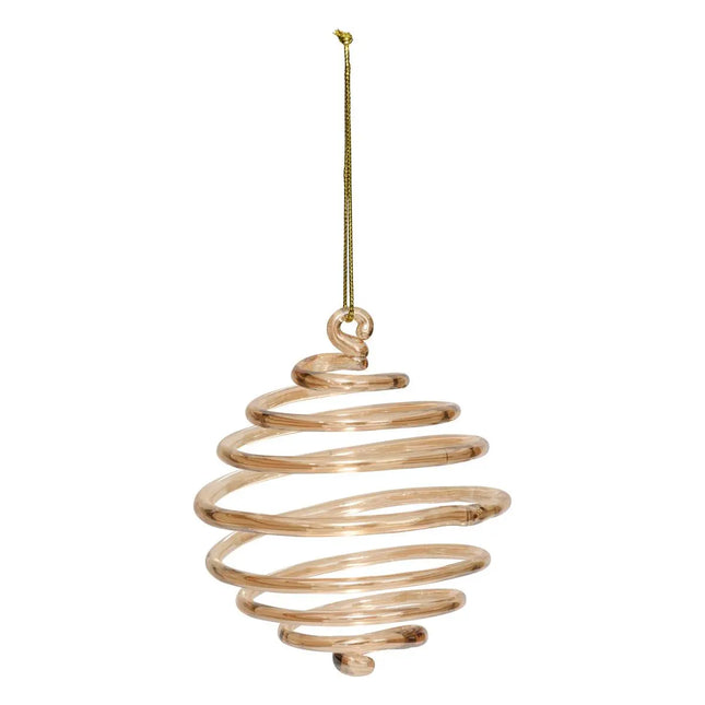 Bola navideña de cristal espiral de 8 cm de diámetro en bronce - 207737