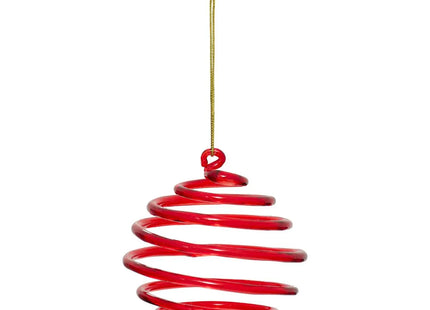 Deco navideña Bola de cristal espiral D.8cm roja - 207739