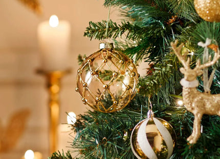 Bola de cristal perla bronce presa 10cm transparente - 207760