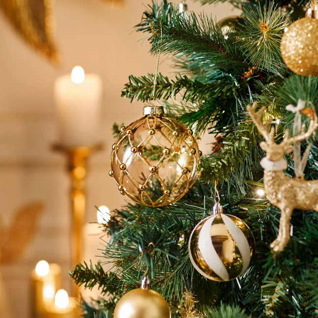 Bola de cristal perla bronce presa 10cm transparente - 207760