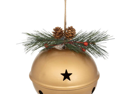 Bola navideña Campana de manzana de metal D13cm dorado - 207823