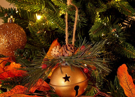 Deco navideña Campana de manzana de metal D6,5cm dorado - 207824