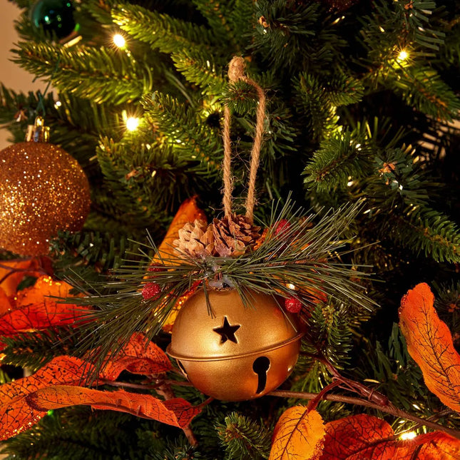 Deco navideña Campana de manzana de metal D6,5cm dorado - 207824